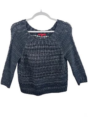 Narciso Rodriguez For Design Nation Black Gunmetal Metallic Sweater Edgy Rock XL